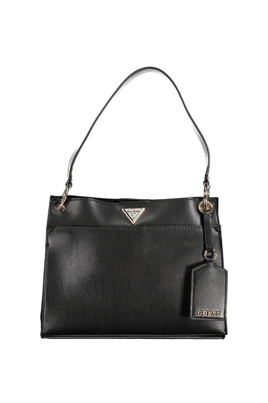Guess Jeans Chic Black Shoulder Bag with Contrasting Details | Fashionsarah.com