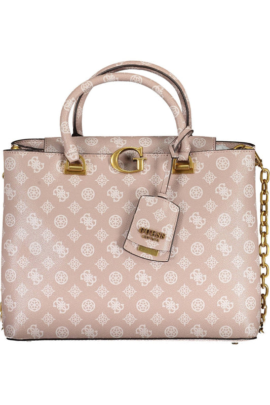 Guess Jeans Chic Pink Two-Handle Guess Handbag with Chain Strap | Fashionsarah.com