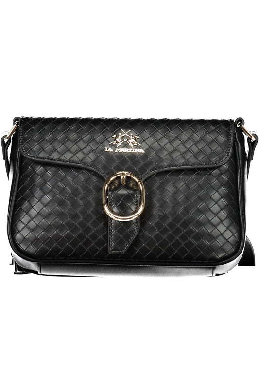 Fashionsarah.com Fashionsarah.com La Martina Elegant Black Shoulder Bag with Contrasting Details