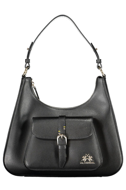 Fashionsarah.com Fashionsarah.com La Martina Elegant Black Leather Shoulder Bag