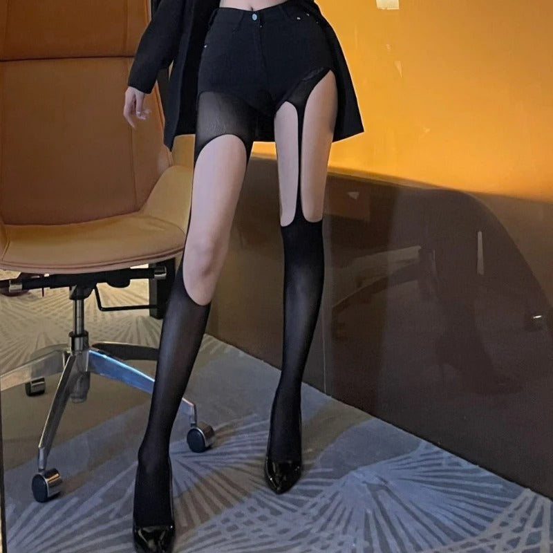 Sexy Irregular Hollow Stockings Leggings - Fashionsarah.com