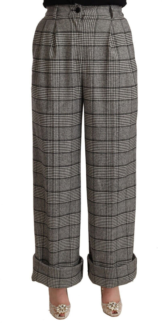 Fashionsarah.com Fashionsarah.com Dolce & Gabbana Elegant High Waist Straight Trousers In Grey