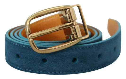 Fashionsarah.com Fashionsarah.com Dolce & Gabbana Elegant Blue Velvet Leather Belt