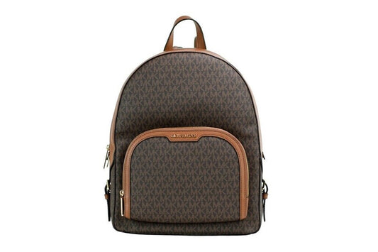 Michael Kors Jaycee Large Brown Signature PVC Shoulder Backpack Bookbag | Fashionsarah.com