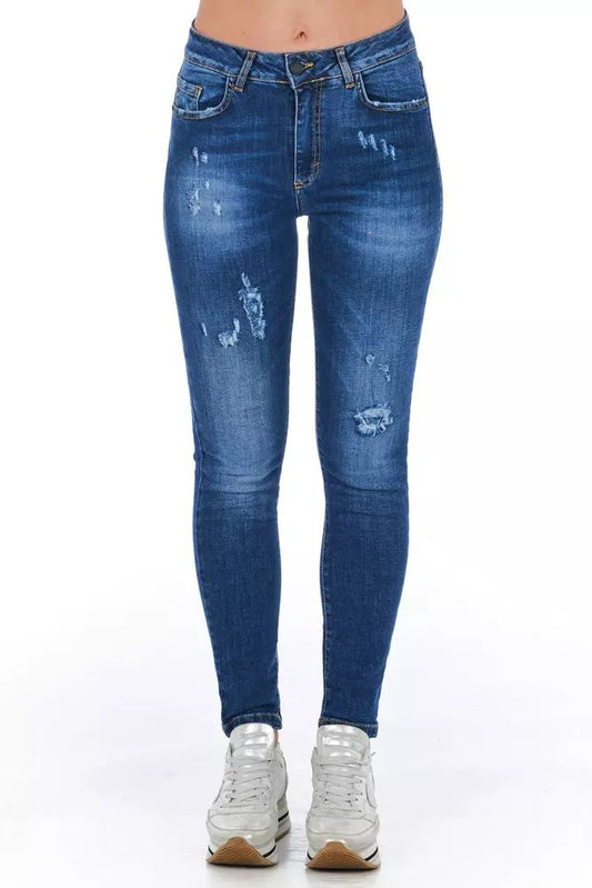 Fashionsarah.com Fashionsarah.com Frankie Morello Chic Worn Wash Denim Jeans for Sophisticated Style