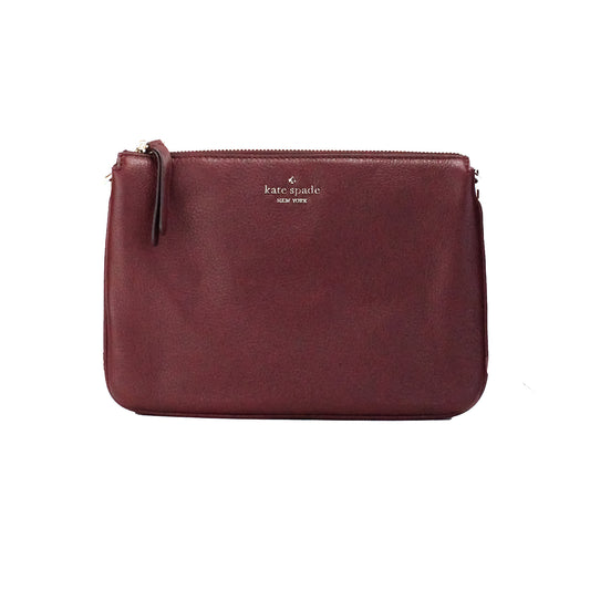 Fashionsarah.com Fashionsarah.com Kate Spade Jackson Cherrywood Leather Triple Gusset Crossbody Handbag Purse