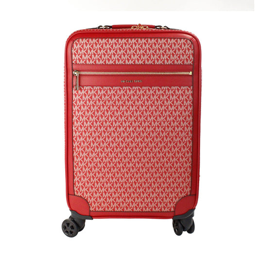 Fashionsarah.com Fashionsarah.com Michael Kors Travel Small Red Signature Trolley Rolling Suitcase Carry On Bag