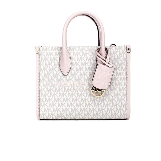 Fashionsarah.com Fashionsarah.com Michael Kors Mirella Small Powder Blush PVC Top Zip Shopper Tote Crossbody Bag