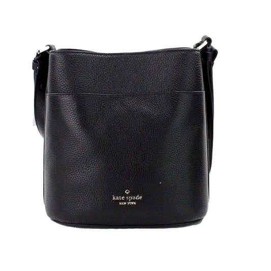Fashionsarah.com Fashionsarah.com Kate Spade Leila Small Black Pebbled Leather Bucket Shoulder Crossbody Bag