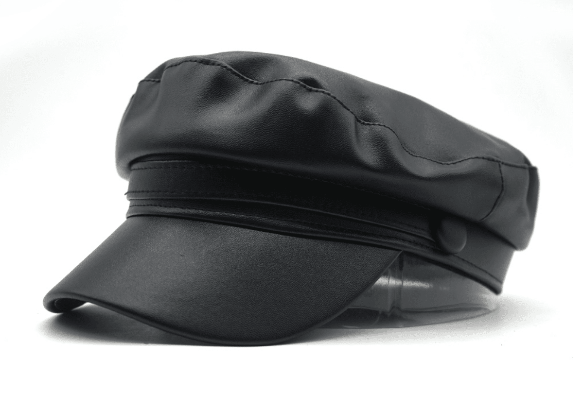 Leather Military Cap | Fashionsarah.com