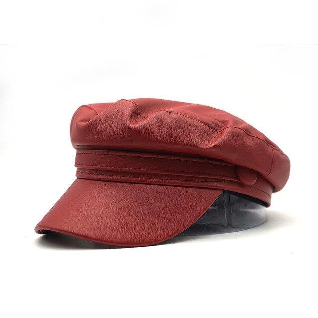 Leather Military Cap | Fashionsarah.com