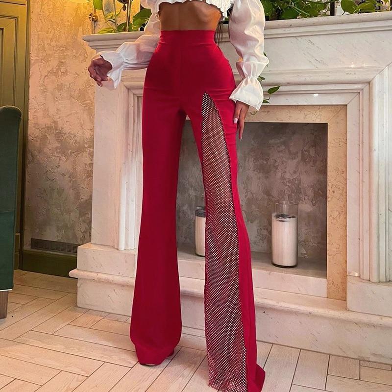 Women High Waist Flare Long Pants | Fashionsarah.com