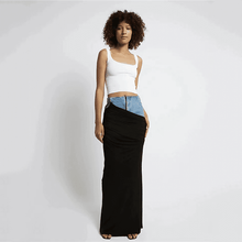 Load image into Gallery viewer, Denim Pleated Long Skirt | Fashionsarah.com