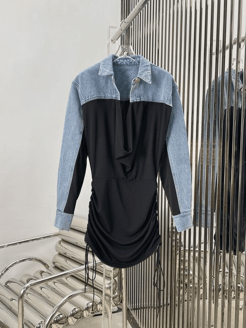 Denim Ruched Women Shirt | Fashionsarah.com