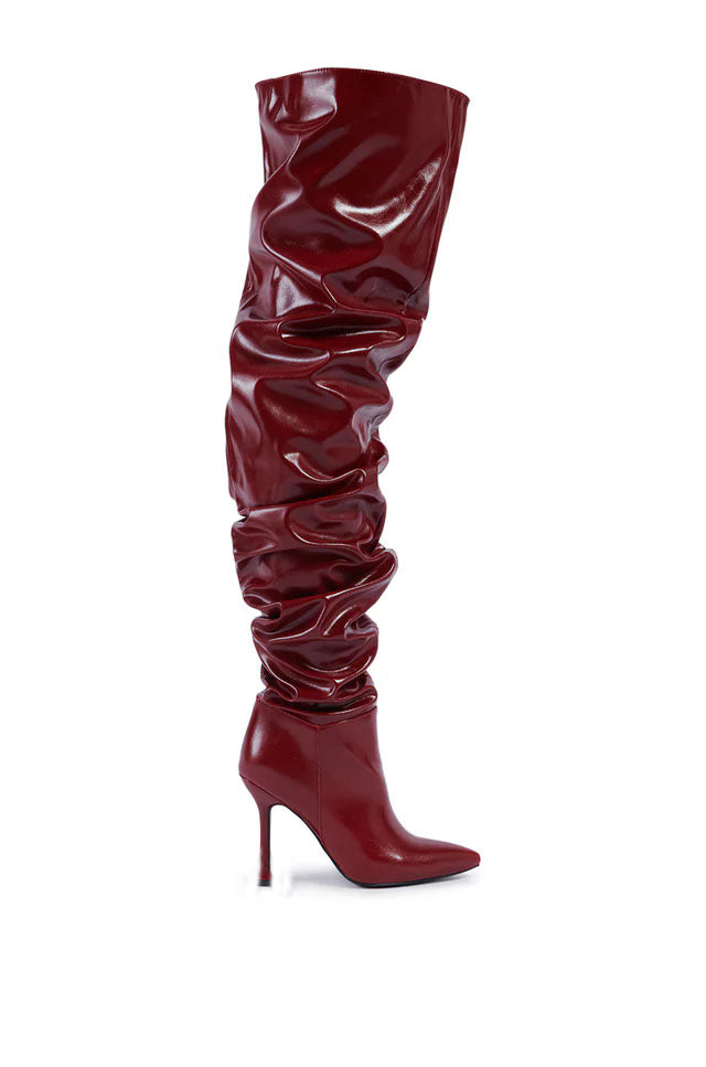 Fashionsarah.com Fashionsarah.com Pleated Patent Leather Boots