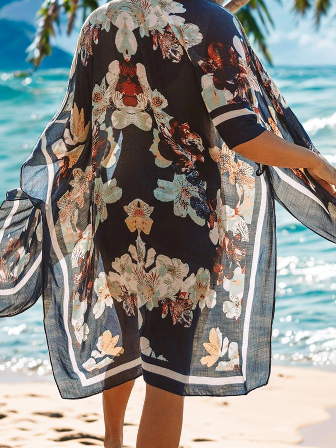 Printed Open Front Cover-Up | Fashionsarah.com