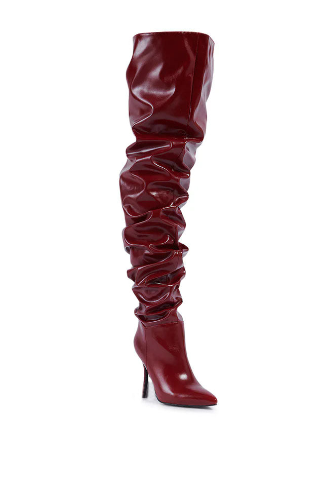 Fashionsarah.com Fashionsarah.com Pleated Patent Leather Boots