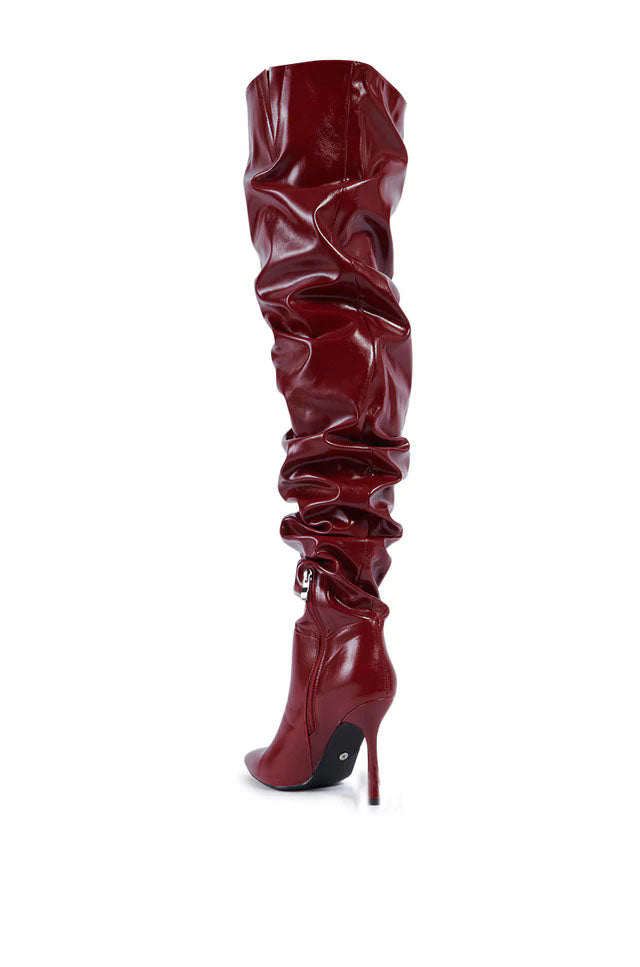 Fashionsarah.com Fashionsarah.com Pleated Patent Leather Boots