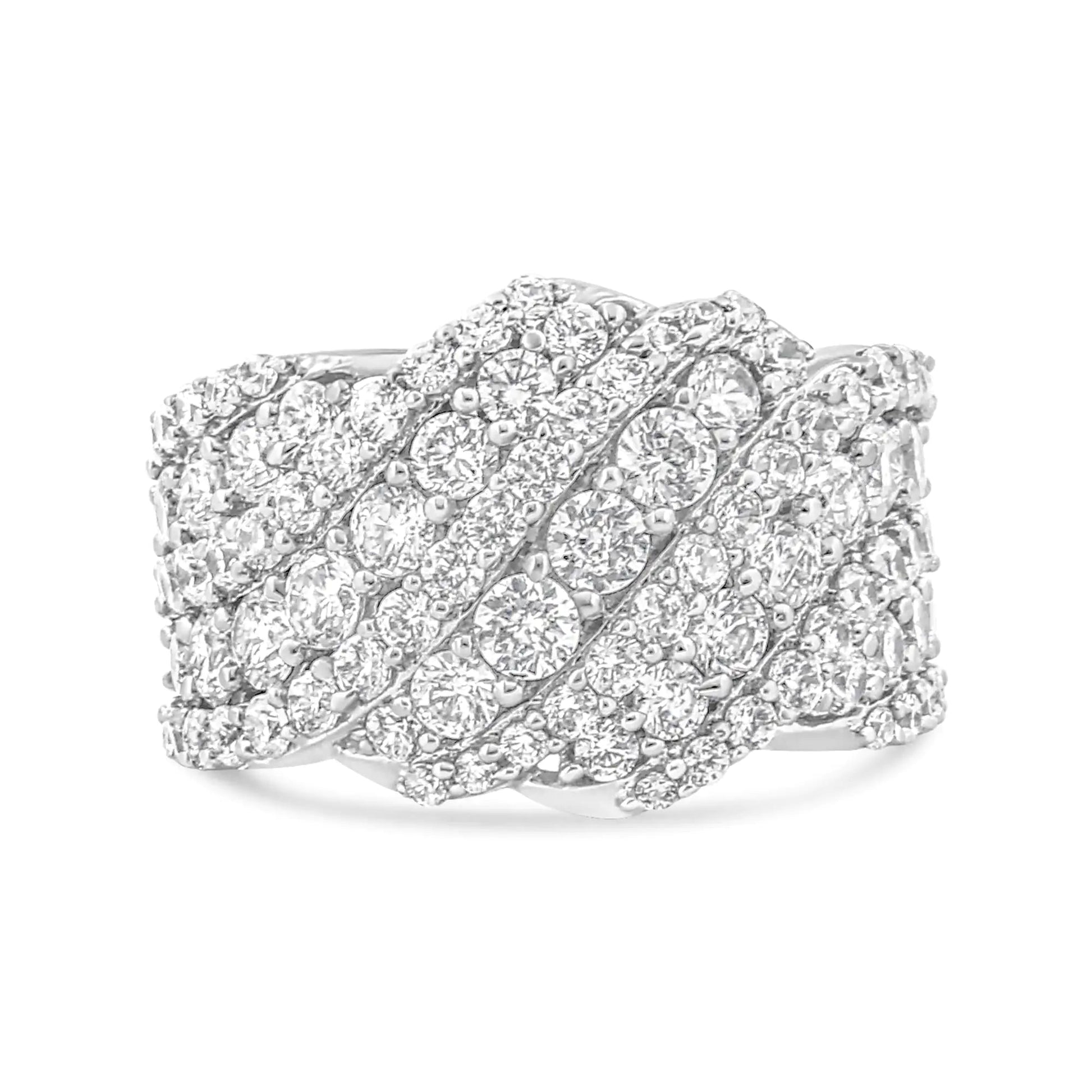 10K Yellow Gold 3.00 Cttw Diamond Multi Row Cluster Band Ring (I-J Color, I3 Clarity) | Fashionsarah.com