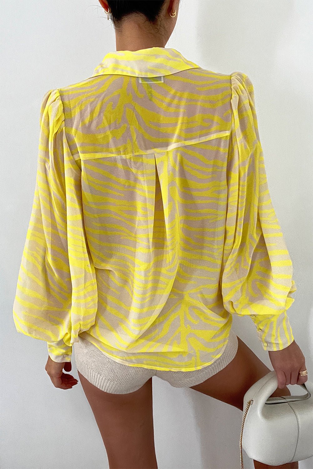 Stripes Lantern Sleeve Shirts | Fashionsarah.com