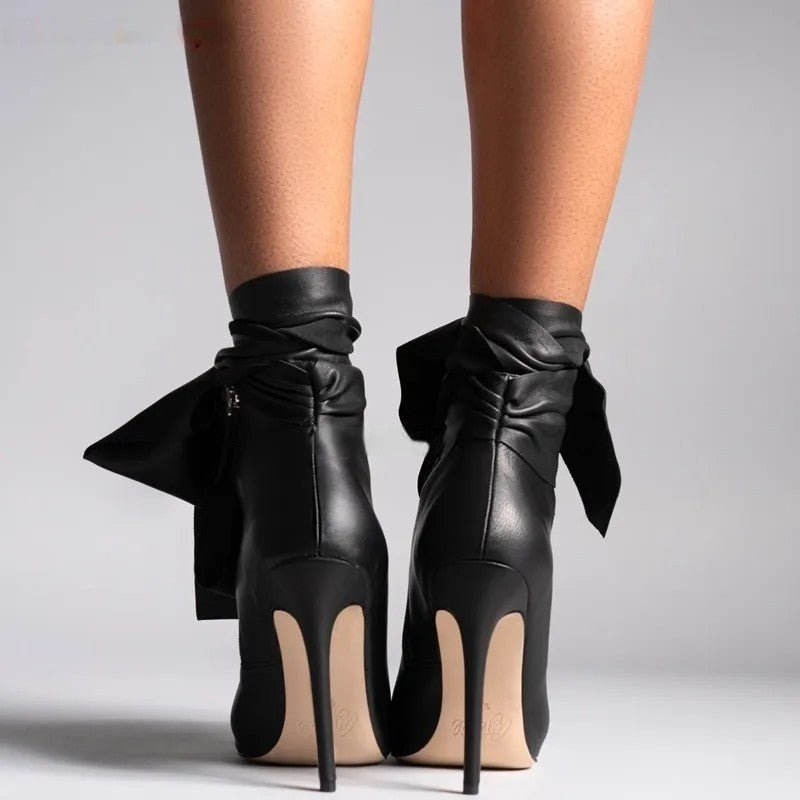 Fashionsarah.com Open Toe Black Short Boots