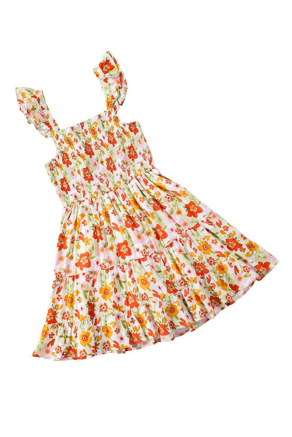Fashionsarah.com Ruffled Sleeveless High Rise Floral Mini Dress