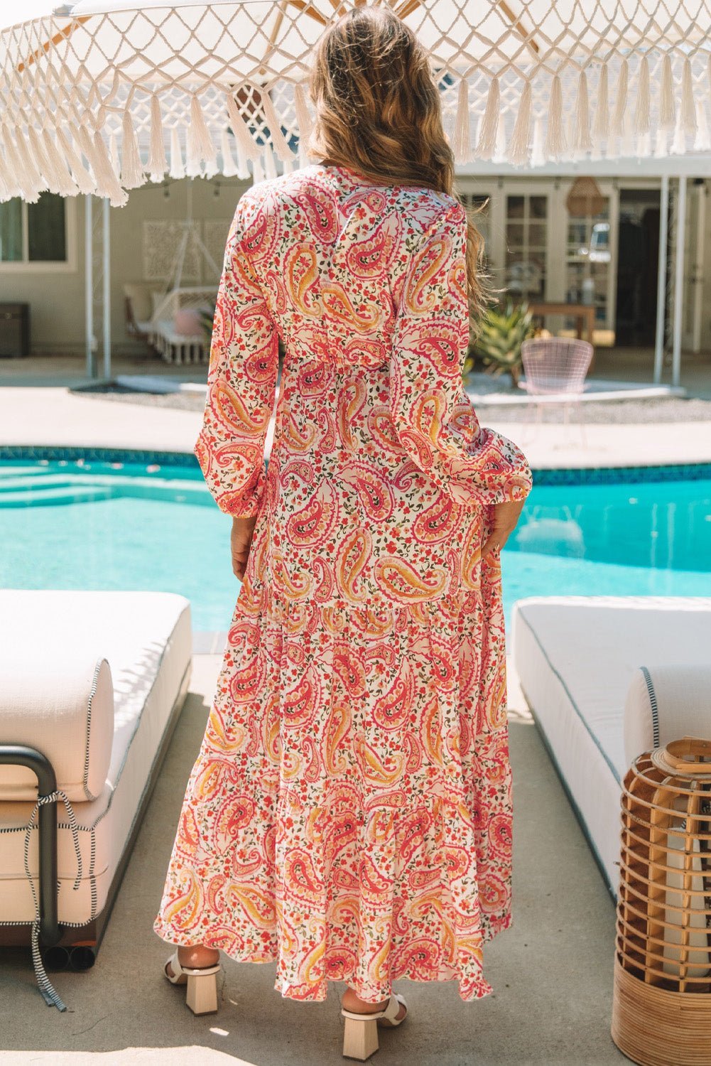 Boho Holiday Paisley Maxi Dress | Fashionsarah.com