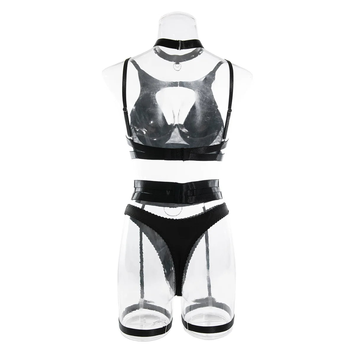 Fashionsarah.com 5 pcs Choker Intimates Bra + Panty Underwear Set Garter Kit