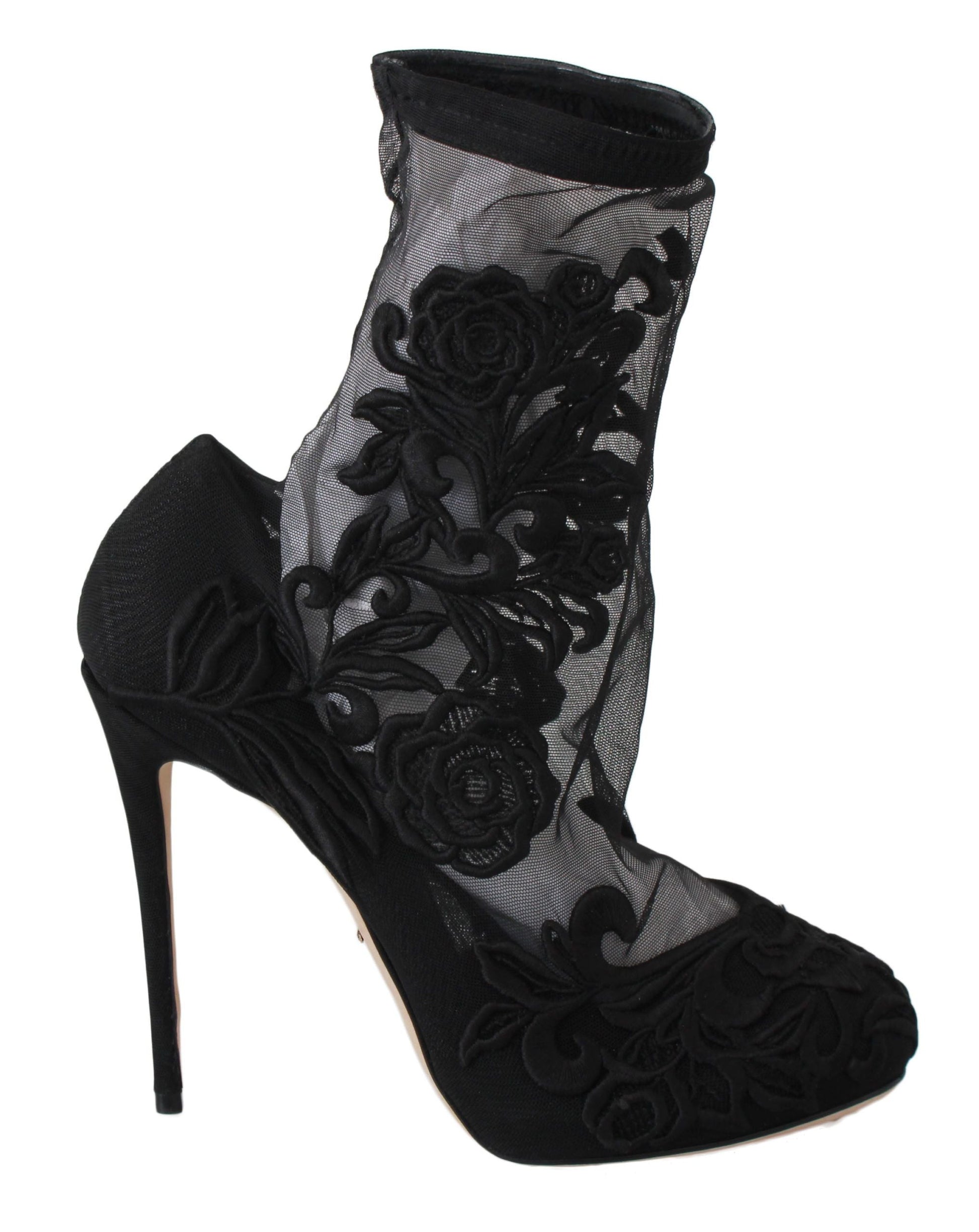 Dolce & Gabbana Black Roses Stilettos | Fashionsarah.com