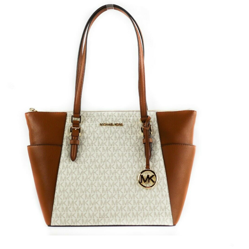 Fashionsarah.com Fashionsarah.com Michael Kors Charlotte Signature Leather Large Tote Handbag