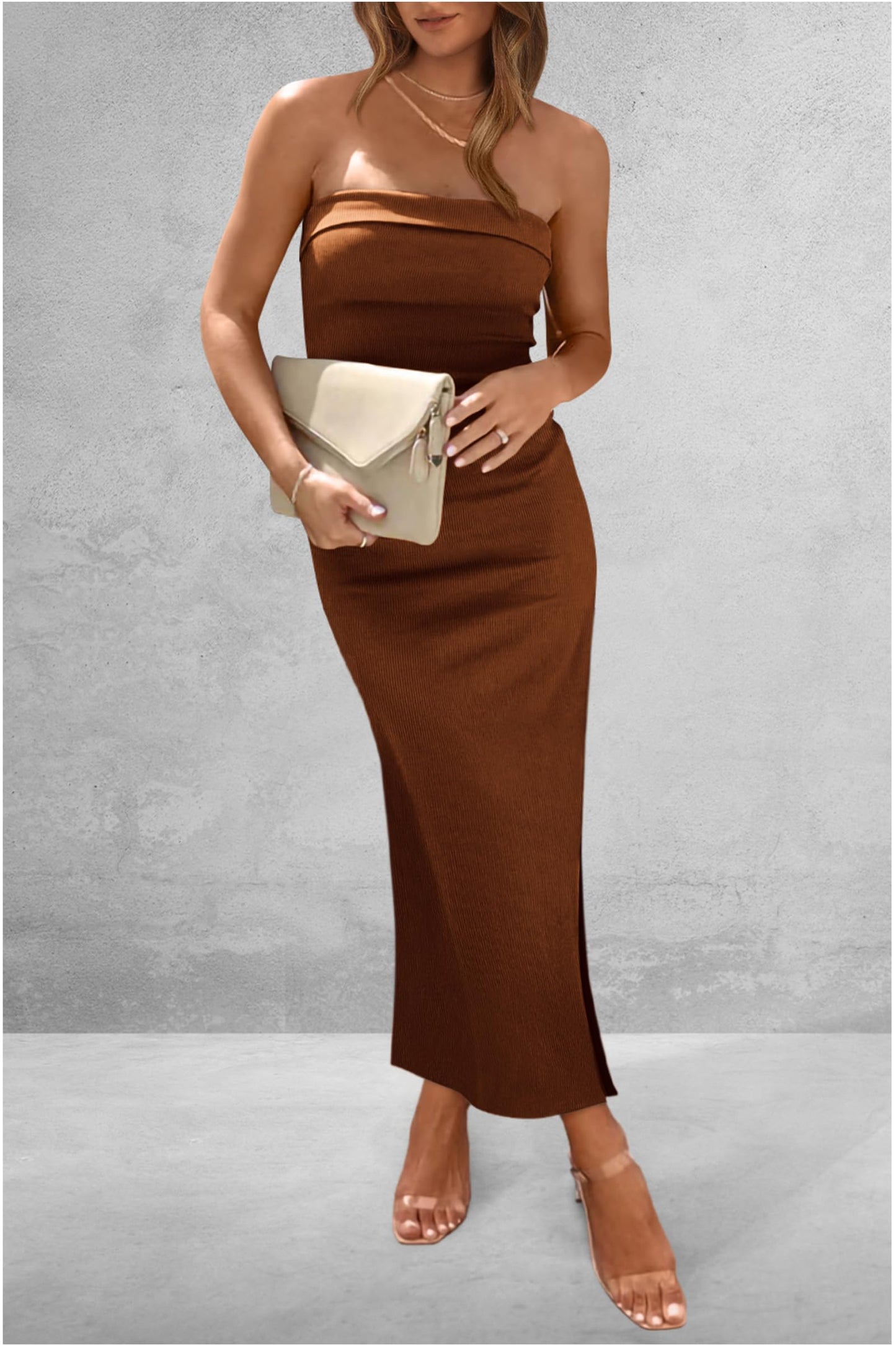 Slit Tube Midi Dress | Fashionsarah.com