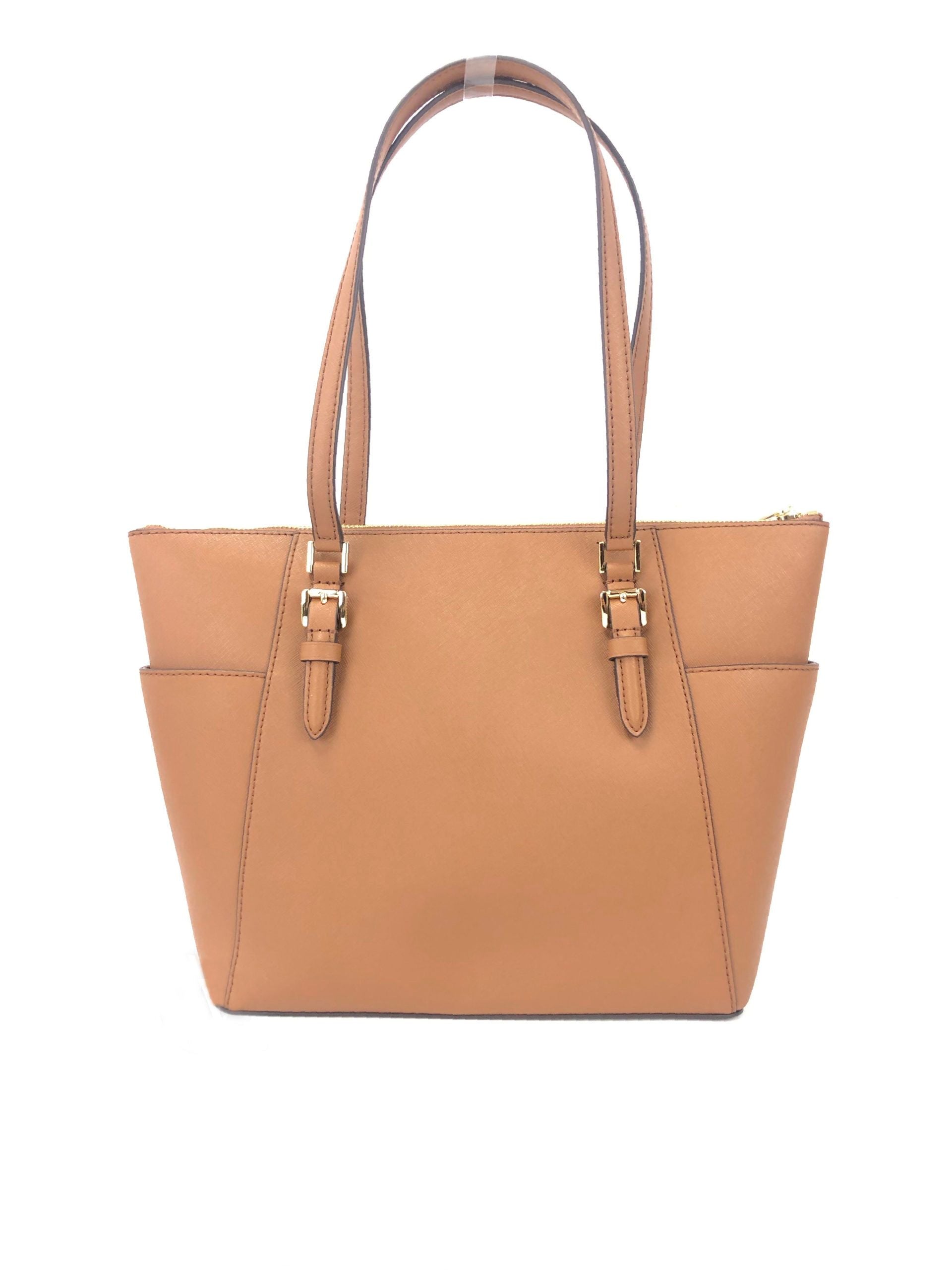 Michael Kors Charlotte Signature Leather Large Top Zip Tote Handbag Bag | Fashionsarah.com