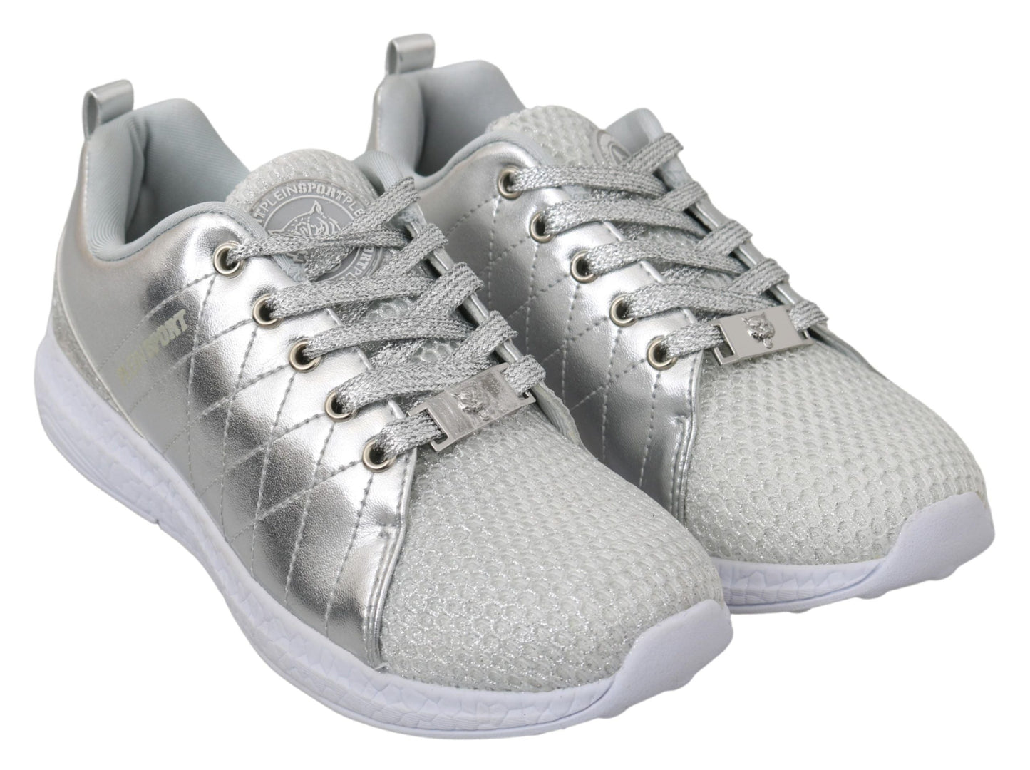 Fashionsarah.com Fashionsarah.com Philipp Plein Sleek Silver Sneakers for Trendsetters