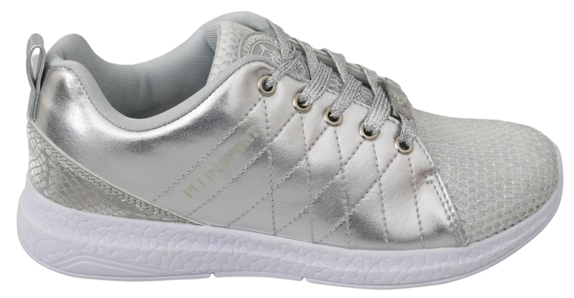 Fashionsarah.com Fashionsarah.com Philipp Plein Sleek Silver Sneakers for Trendsetters