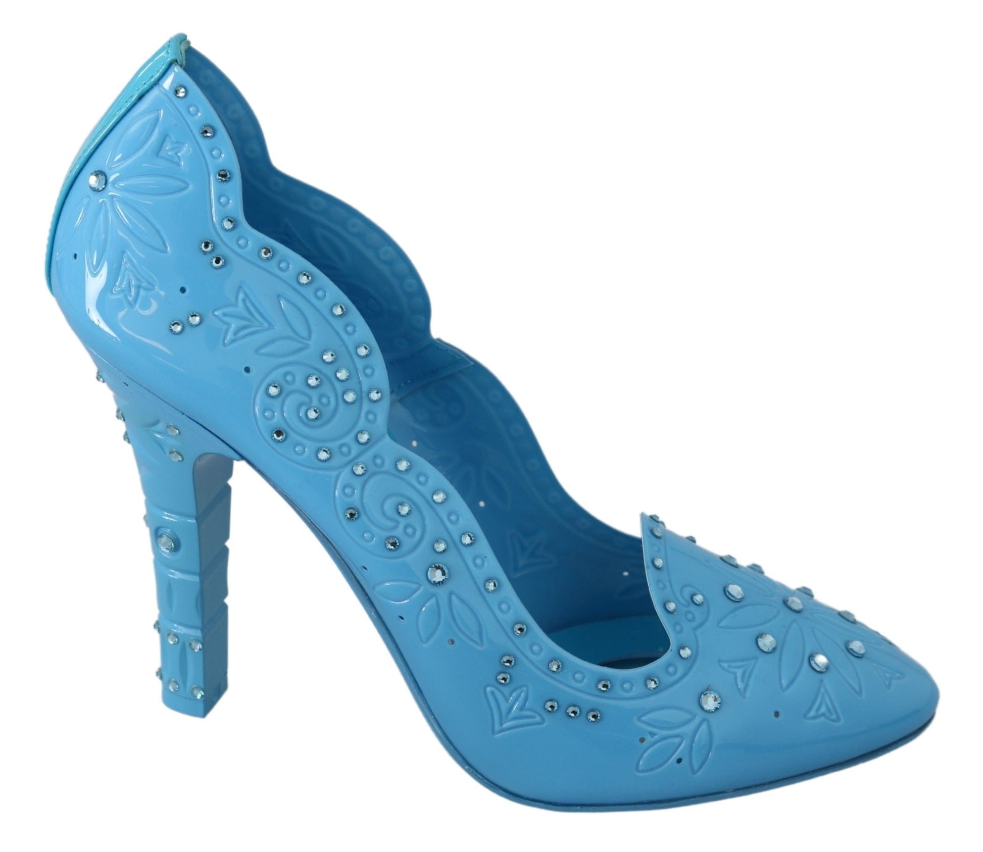 Dolce & Gabbana Blue Crystal Floral CINDERELLA Heels Shoes | Fashionsarah.com