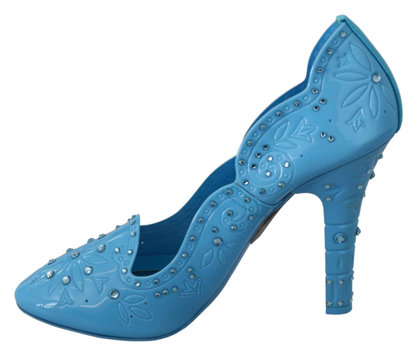 Dolce & Gabbana Blue Crystal Floral CINDERELLA Heels Shoes | Fashionsarah.com