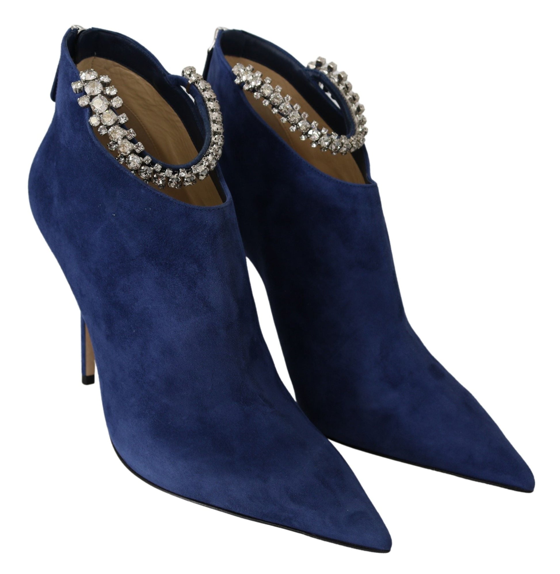 Jimmy Choo Pop Blue Leather Blaize 100 Boots Shoes | Fashionsarah.com