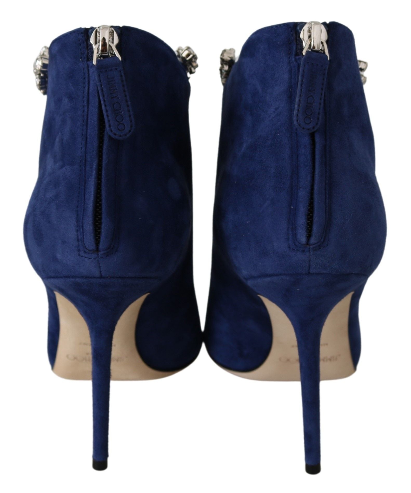 Jimmy Choo Pop Blue Leather Blaize 100 Boots Shoes | Fashionsarah.com