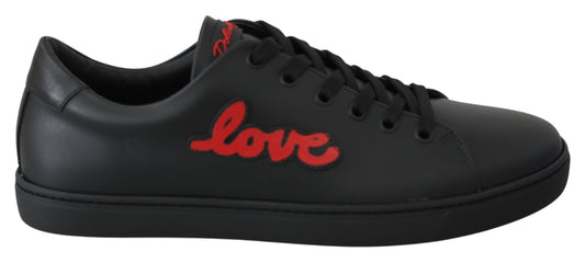 Dolce & Gabbana Elegant Leather Sneakers with Red Accents | Fashionsarah.com