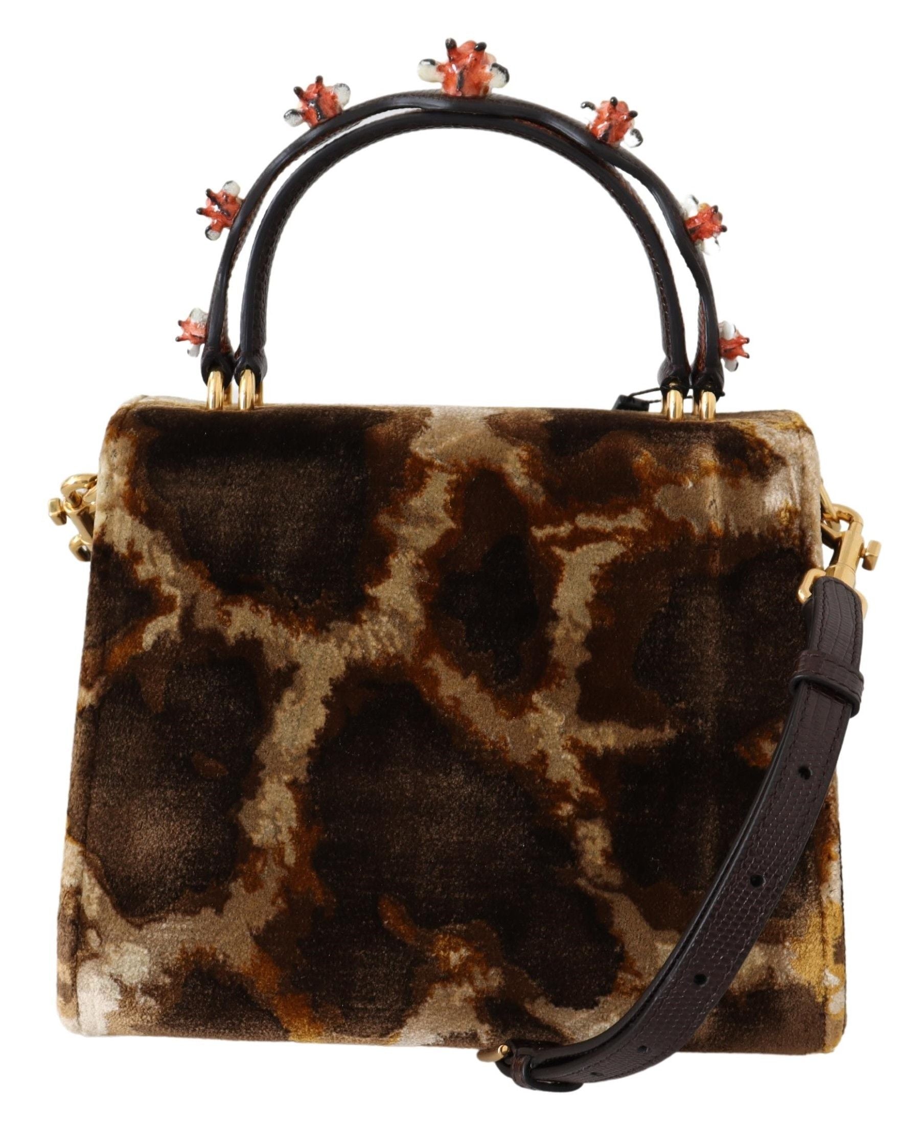 Dolce & Gabbana Elegant Pattern Welcome Bag with Gold Accents | Fashionsarah.com