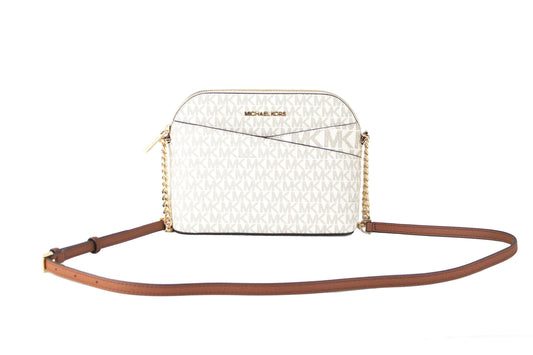 Fashionsarah.com Fashionsarah.com Michael Kors Jet Set Medium Leather X Cross Dome Crossbody bag