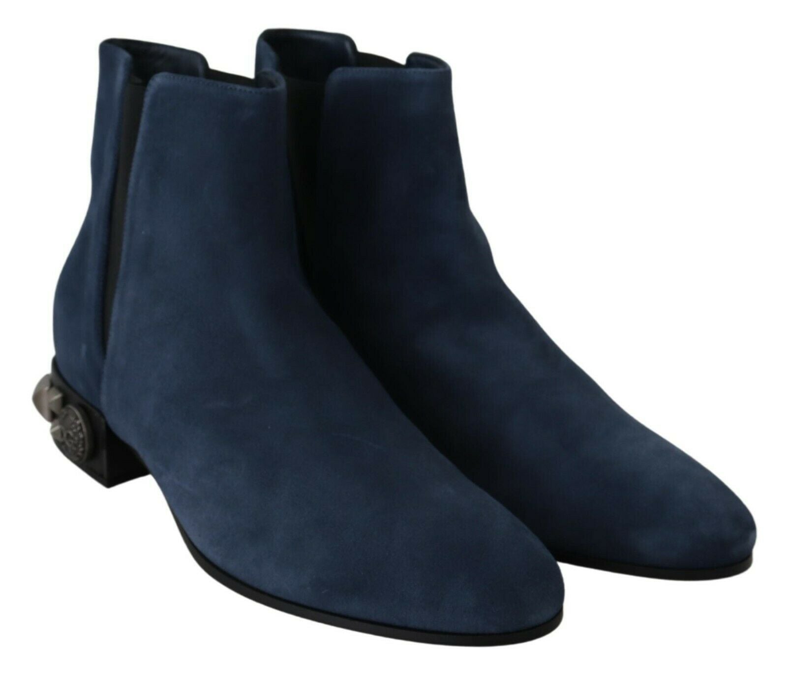 Dolce & Gabbana Blue Suede Embellished Studded Women Booties | Fashionsarah.com