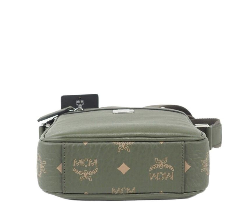 MCM Klassik Mini Sea Turtle Visetos Mixed Leather Multifunction Crossbody Bag Green | Fashionsarah.com