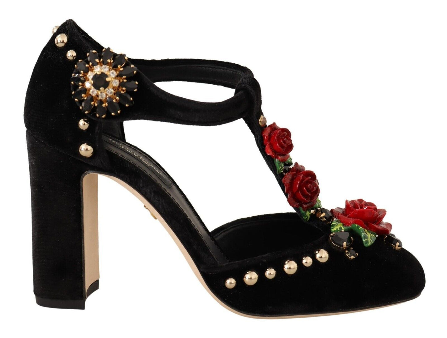 Dolce & Gabbana Elegant Velvet T-Strap Mary Jane Pumps | Fashionsarah.com