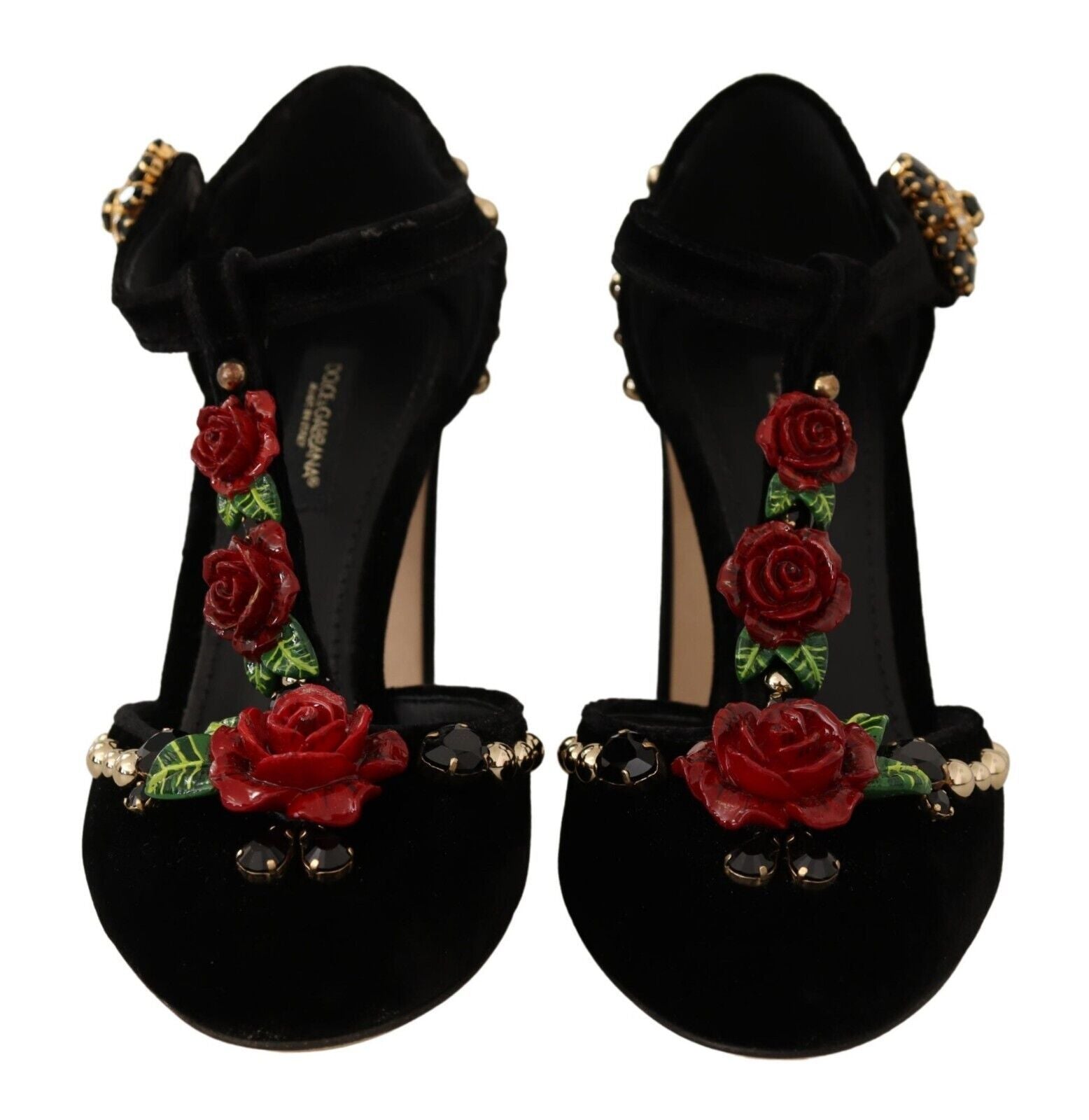 Dolce & Gabbana Elegant Velvet T-Strap Mary Jane Pumps | Fashionsarah.com