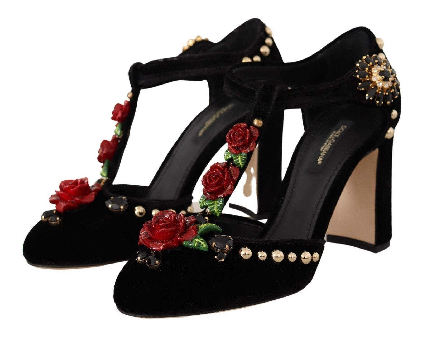 Dolce & Gabbana Elegant Velvet T-Strap Mary Jane Pumps | Fashionsarah.com