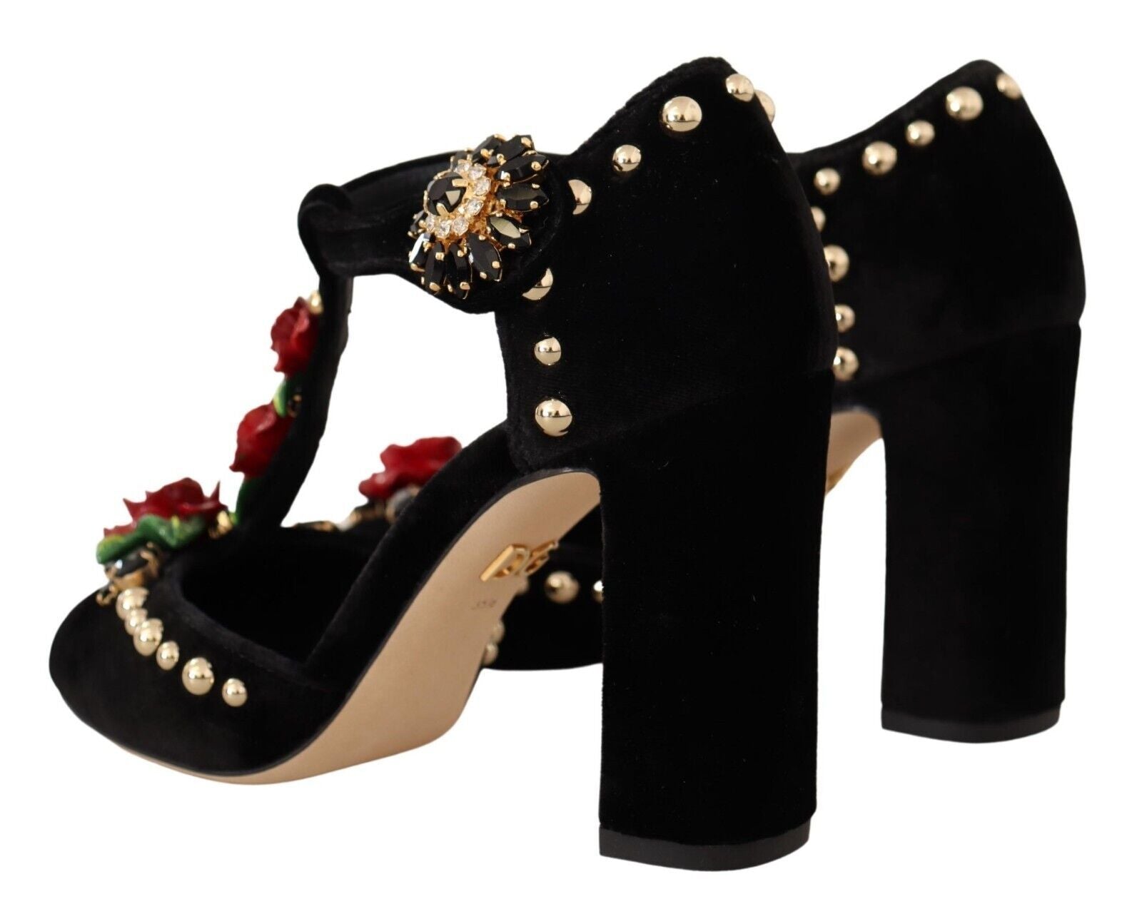 Dolce & Gabbana Elegant Velvet T-Strap Mary Jane Pumps | Fashionsarah.com