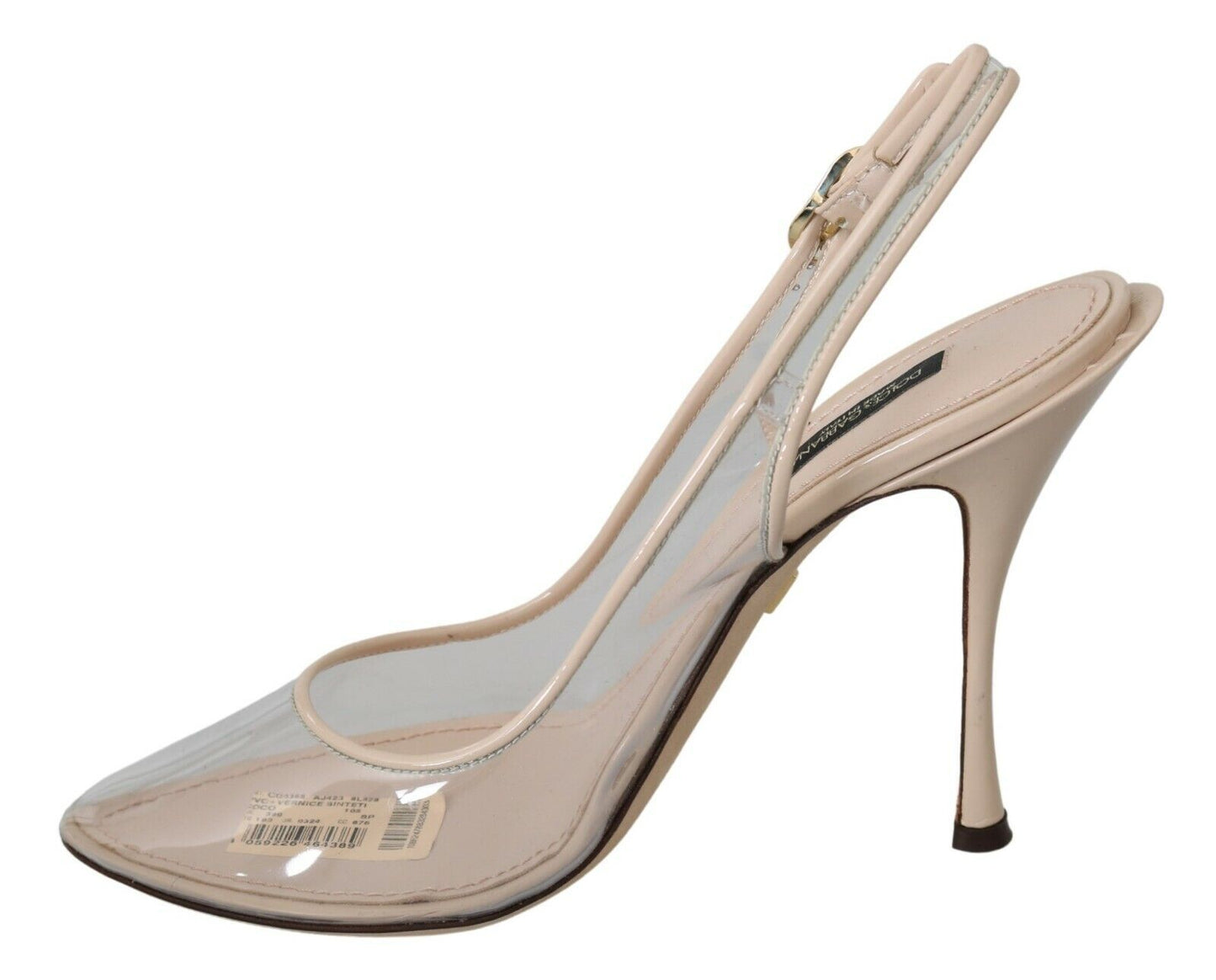 Dolce & Gabbana Slingback PVC Beige Clear High Heels Shoes | Fashionsarah.com