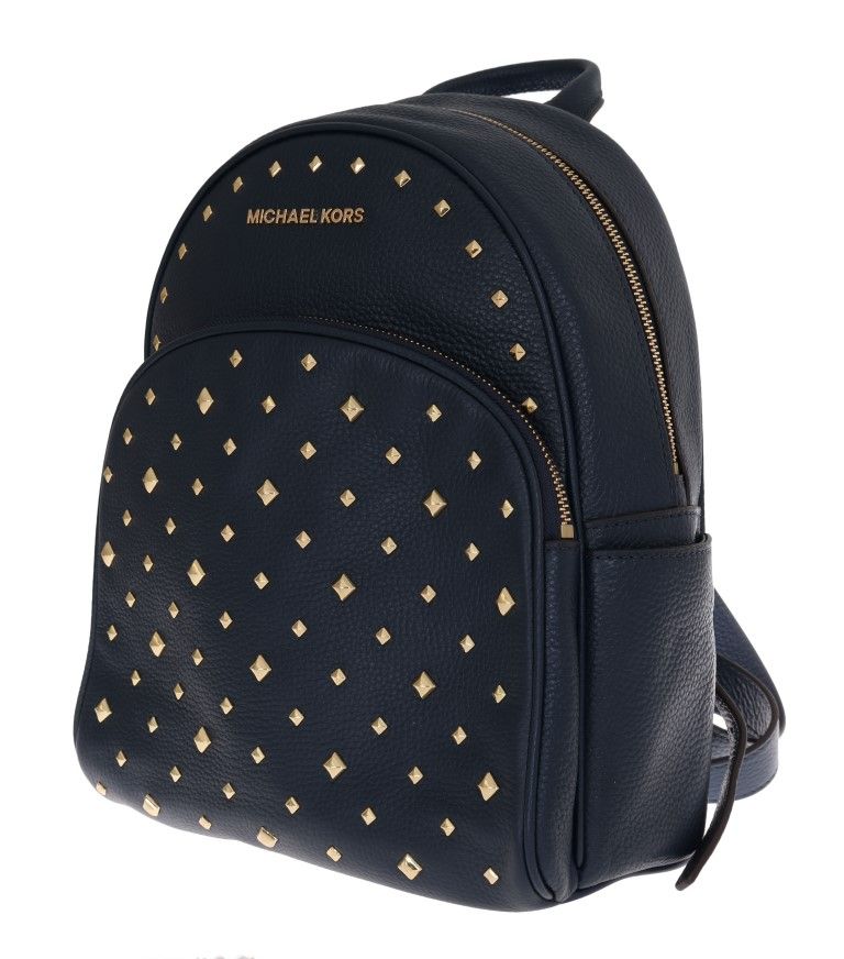 Fashionsarah.com Fashionsarah.com Michael Kors Elegant Leather ABBEY Backpack in Navy Blue