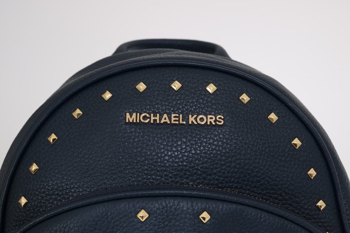 Fashionsarah.com Fashionsarah.com Michael Kors Elegant Leather ABBEY Backpack in Navy Blue